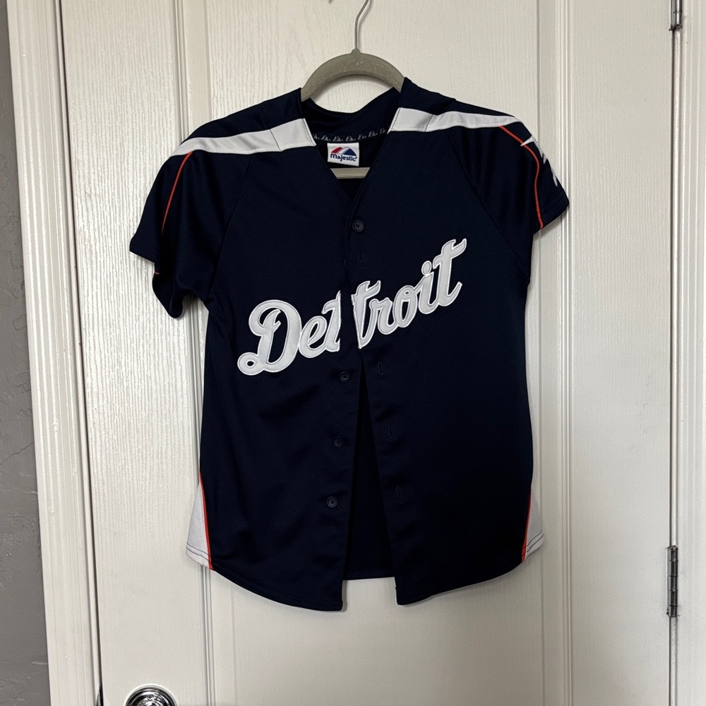 Detroit Kids Baseball Jersey - Navy